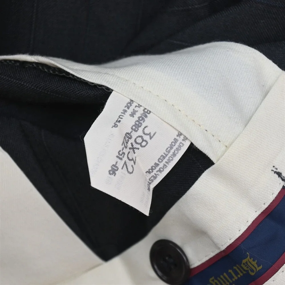 Vtg Y2K 2000s Boxy Double Breasted 46L 36x32 Gray Striped Wool Jacket Pants Suit
